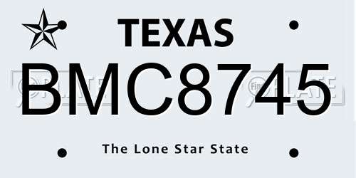 BMC8745 Texas License Plate