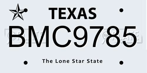 BMC9785 Texas License Plate