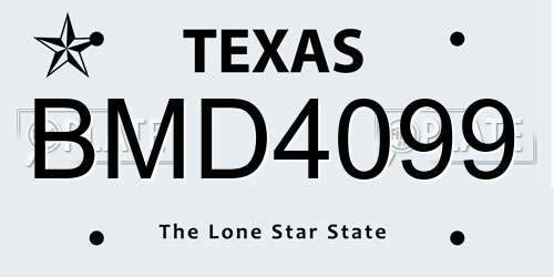 BMD4099 Texas License Plate