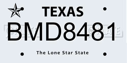 BMD8481 Texas License Plate