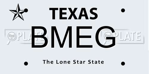 BMEG Texas License Plate