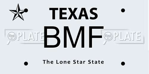 BMF Texas License Plate