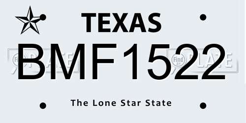 BMF1522 Texas License Plate