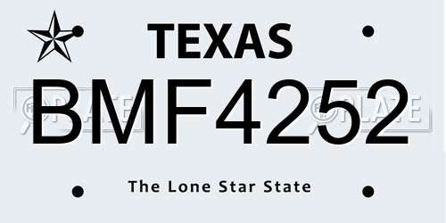 BMF4252 Texas License Plate