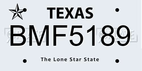 BMF5189 Texas License Plate