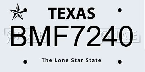 BMF7240 Texas License Plate