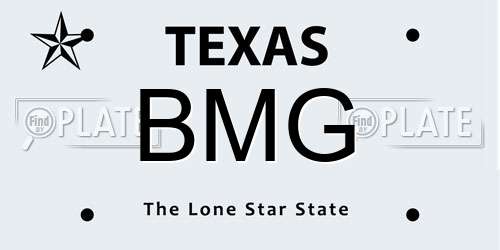 BMG Texas License Plate