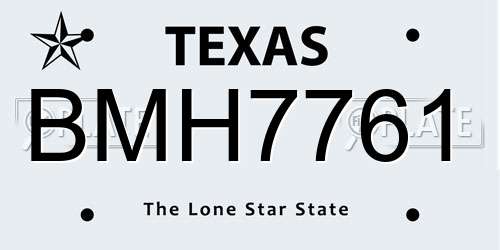 BMH7761 Texas License Plate