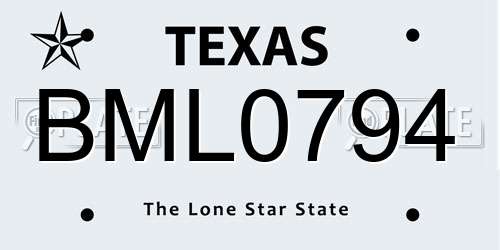 BML0794 Texas License Plate