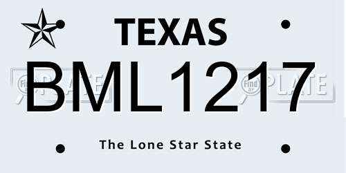 BML1217 Texas License Plate