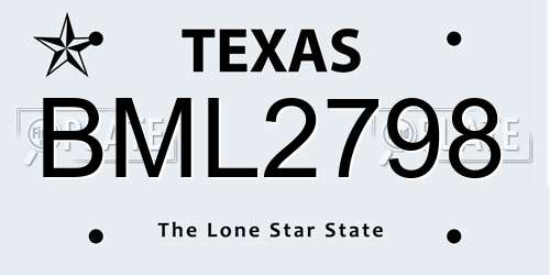 BML2798 Texas License Plate