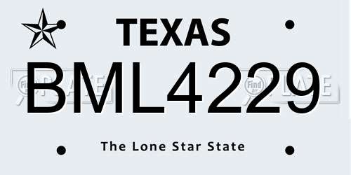 BML4229 Texas License Plate