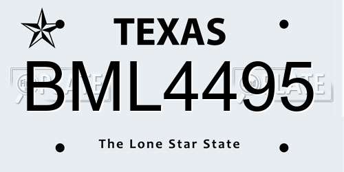 BML4495 Texas License Plate