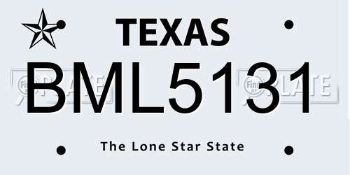 BML5131 Texas License Plate