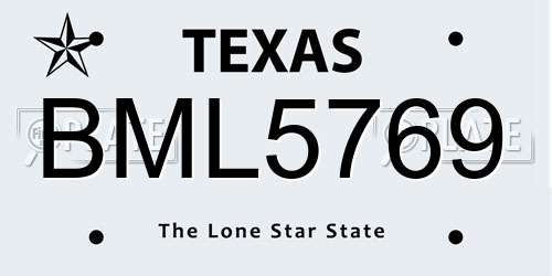 BML5769 Texas License Plate