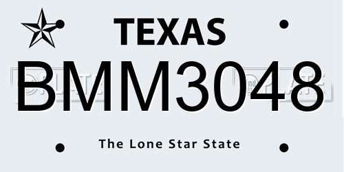 BMM3048 Texas License Plate