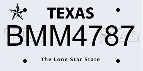 BMM4787 Texas License Plate
