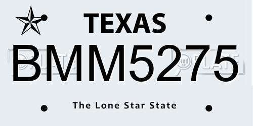 BMM5275 Texas License Plate
