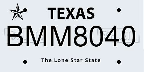 BMM8040 Texas License Plate