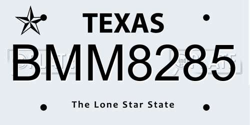 BMM8285 Texas License Plate