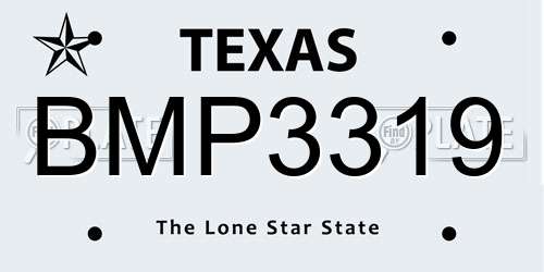 BMP3319 Texas License Plate
