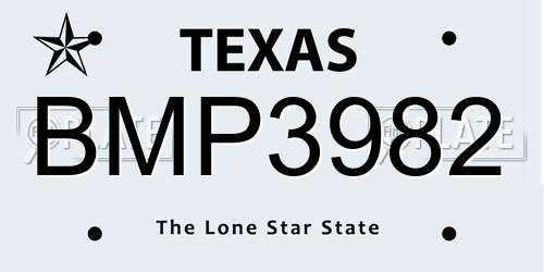BMP3982 Texas License Plate