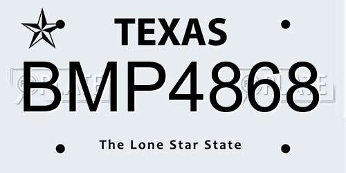 BMP4868 Texas License Plate