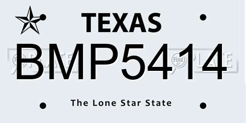 BMP5414 Texas License Plate
