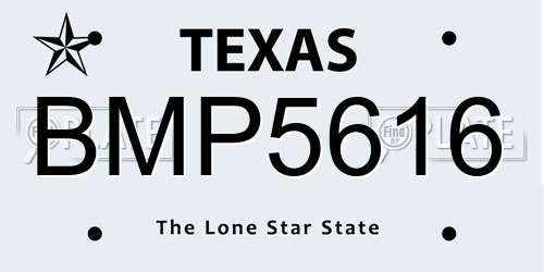 BMP5616 Texas License Plate