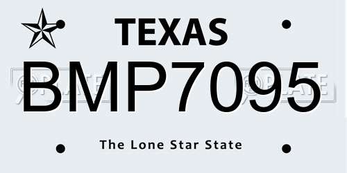 BMP7095 Texas License Plate
