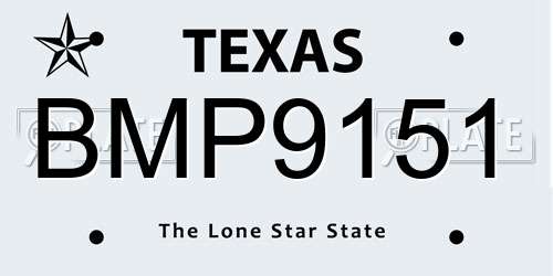 BMP9151 Texas License Plate