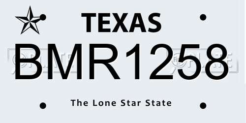 BMR1258 Texas License Plate