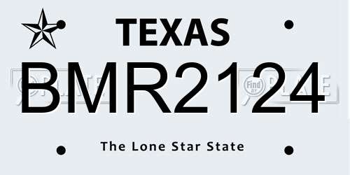 BMR2124 Texas License Plate