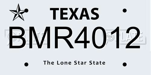 BMR4012 Texas License Plate
