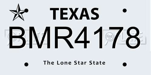 BMR4178 Texas License Plate