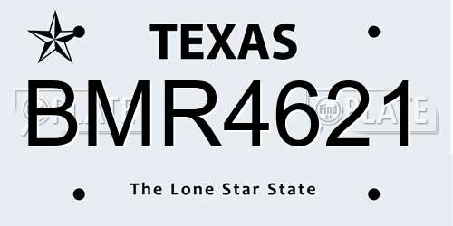 BMR4621 Texas License Plate