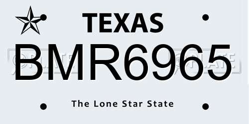 BMR6965 Texas License Plate