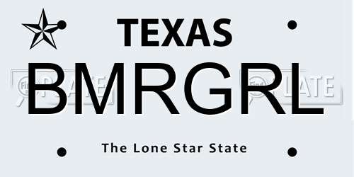 BMRGRL Texas License Plate