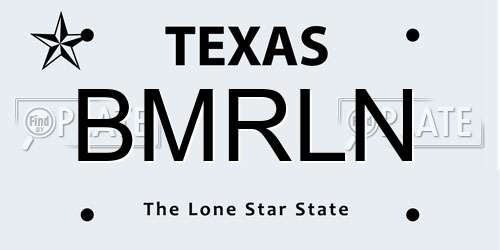 BMRLN Texas License Plate