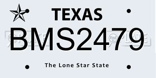 BMS2479 Texas License Plate