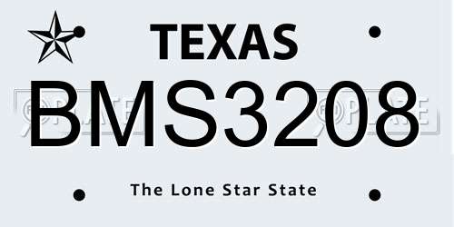BMS3208 Texas License Plate