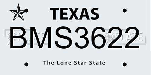 BMS3622 Texas License Plate