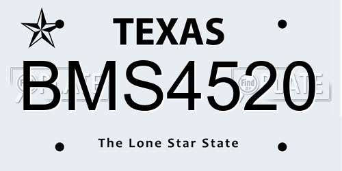 BMS4520 Texas License Plate
