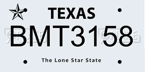 BMT3158 Texas License Plate