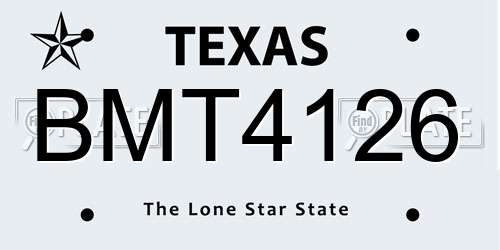 BMT4126 Texas License Plate