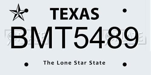 BMT5489 Texas License Plate
