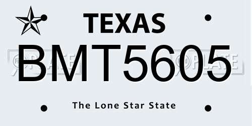 BMT5605 Texas License Plate