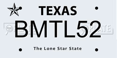 BMTL52 Texas License Plate