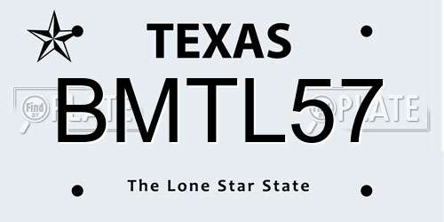 BMTL57 Texas License Plate