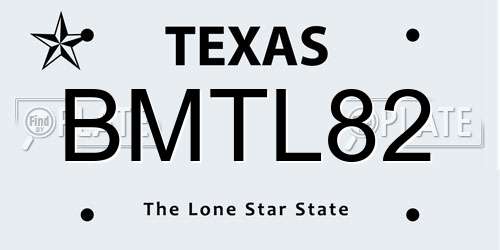 BMTL82 Texas License Plate